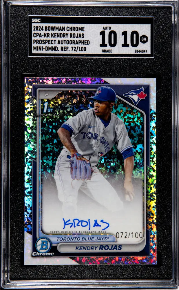 2024 Bowman Chrome Kendry Rojas Prospect Auto Mini Dmnd. Refractor SGC 10 /100
