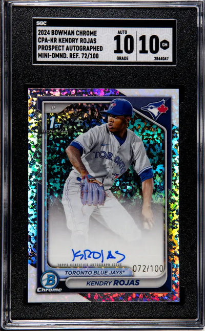 2024 Bowman Chrome Kendry Rojas Prospect Auto Mini Dmnd. Refractor SGC 10 /100