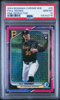 2024 Bowman Chrome Mega Box Paul Skenes RC Rookie Pink Refractor /199 PSA 10