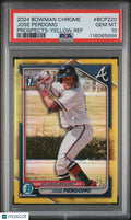 2024 Bowman Chrome Prospects Jose Perdomo Yellow Refractor PSA 10 /75