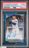 2024 Bowman Chrome RC Rookie Auto Yoshinobu Yamamoto Blue Refractor /150 PSA 9