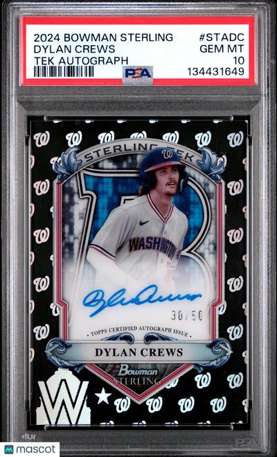 2024 Bowman Sterling Sterling Tek Autographs Dylan Crews /50 PSA 10