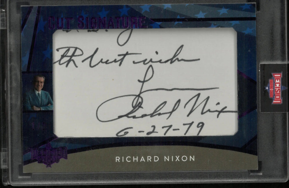 2024 Decisions Authentic Cut Signature Card Richard Nixon 1/2
