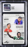 2024 Leaf Special Release Pele Ronaldo Messi Blue Mojo Metal Legends CGC 10 /20