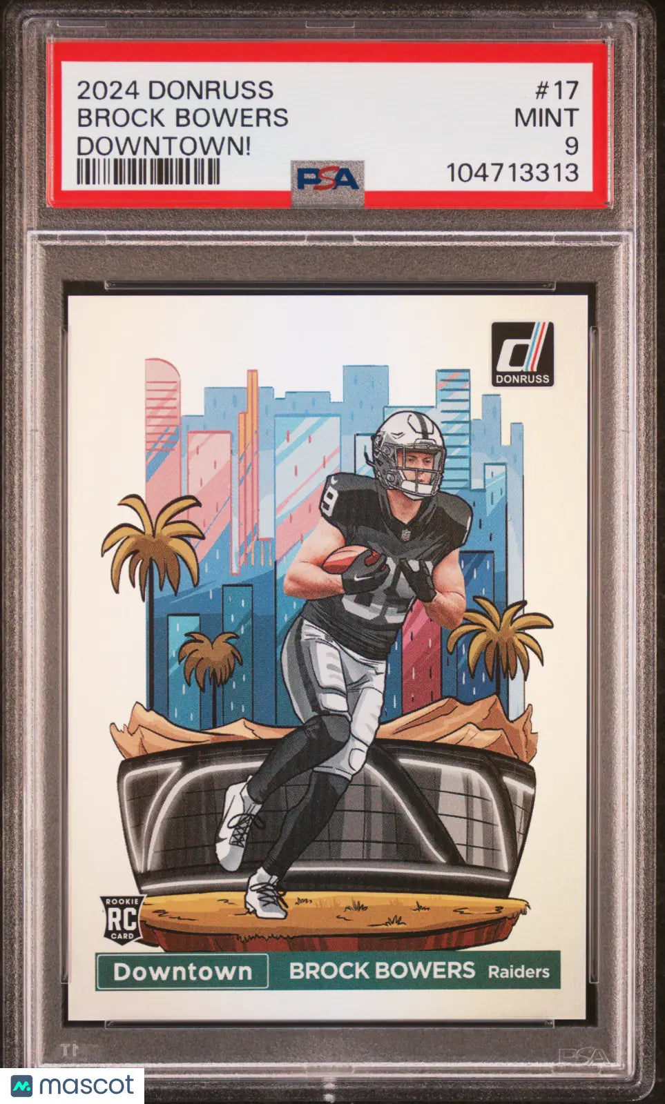 2024 Panini Donruss Downtown! Brock Bowers RC Rookie PSA 9