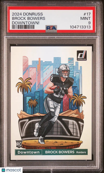 2024 Panini Donruss Downtown! Brock Bowers RC Rookie PSA 9