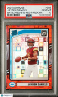 2024 Panini Donruss Jayden Daniels Rated Rookie RC Preview Red Pandora PSA 10