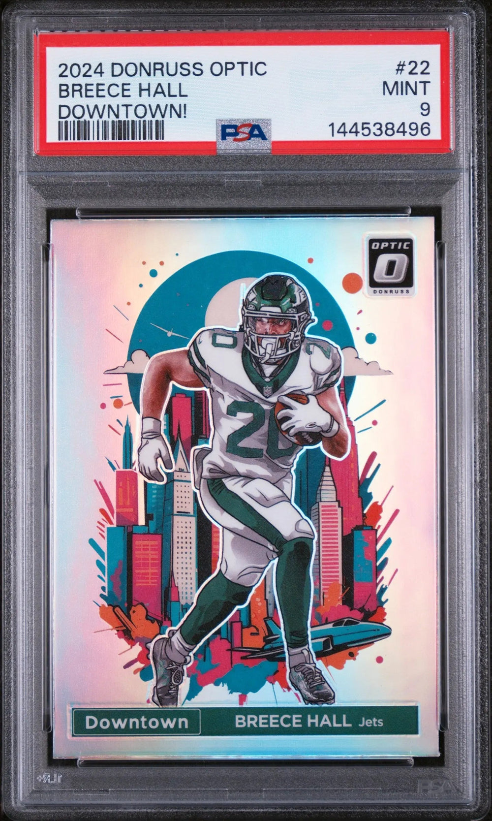2024 Panini Donruss Optic Downtown! Breece Hall PSA 9