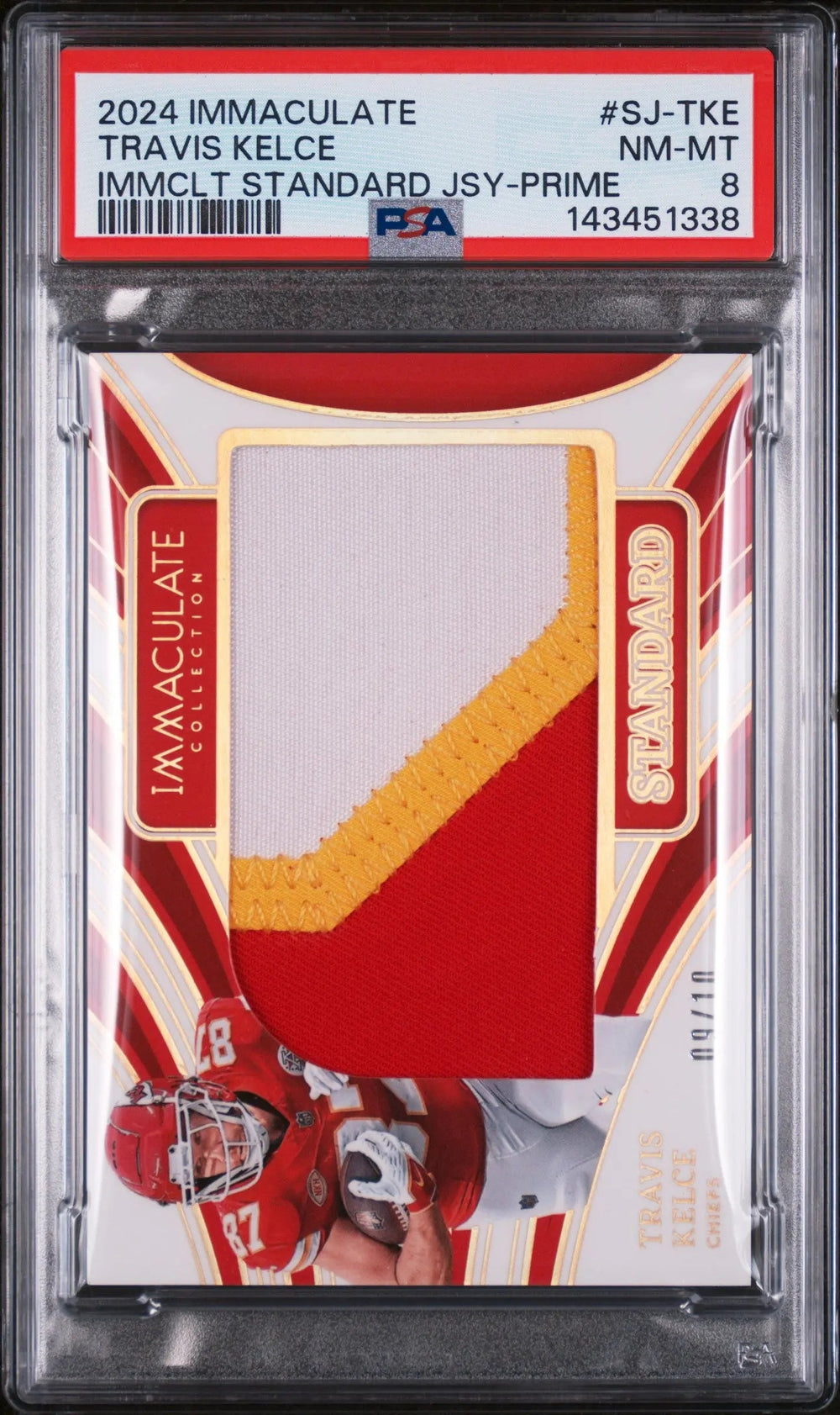 2024 Panini Immaculate Collection Standard Jerseys Prime Travis Kelce /10 PSA 8