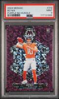 2024 Panini Mosaic Bo Nix RC Rookie Purple No Huddle PSA 9 /50