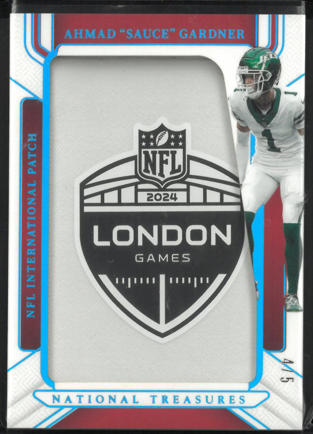 2024 Panini National Treasure NFL International Patches Ahmad "Sauce" Gardner /5