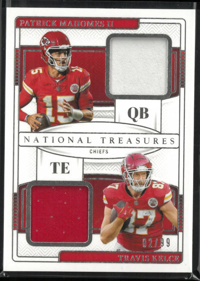 2024 National Treasure Football Dual Patch Mahomes II Kelce /99