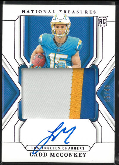 2024 Panini National Treasures Rookie Patch Autograph Ladd McConkey Auto RC /49