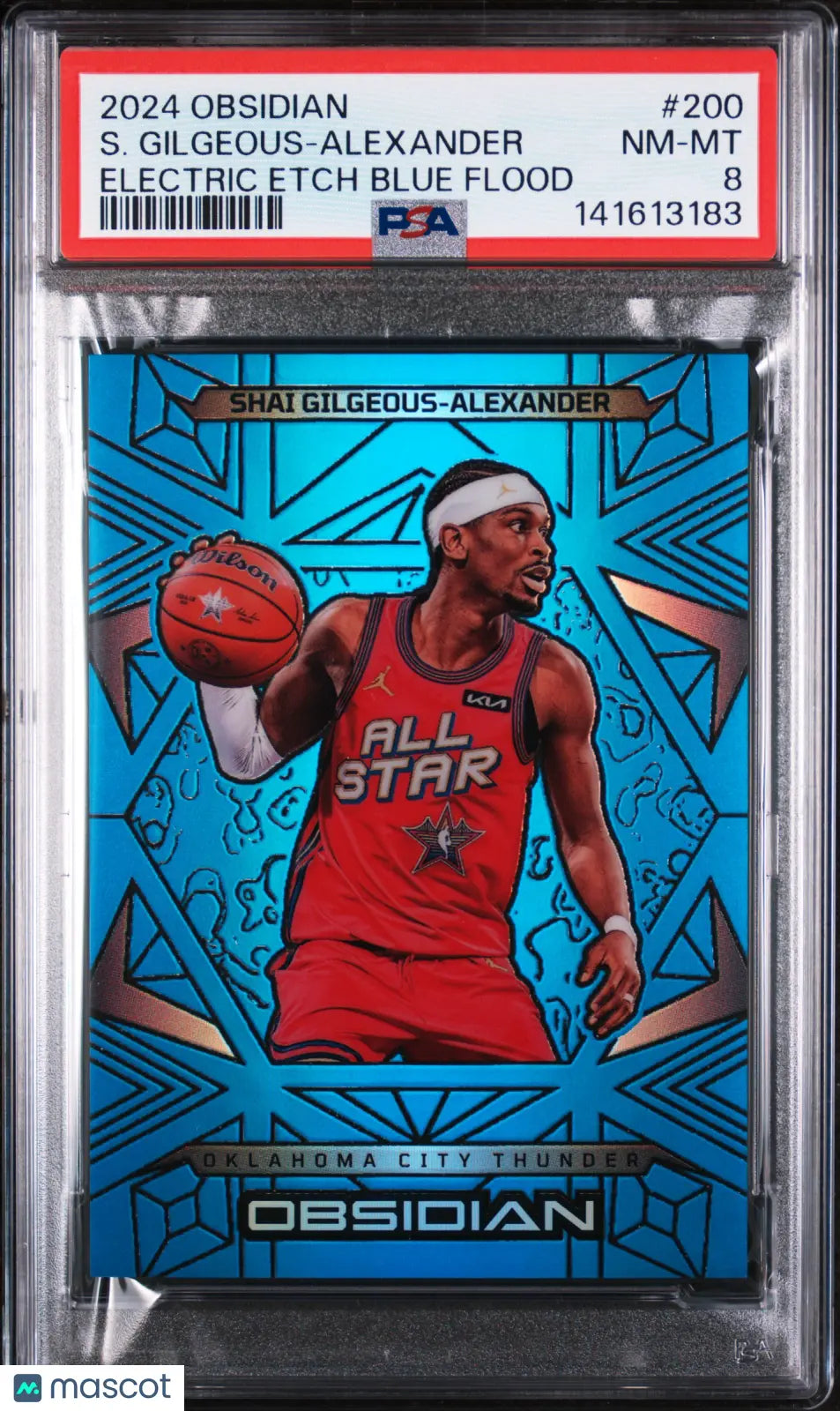 2024 Panini Obsidian S. Gilgeous-Alexander #200 Electric Etch Blue Flood PSA 8