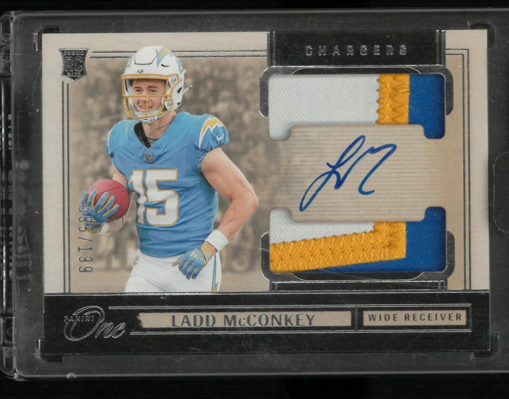 2024 Panini One Rookie Patch Autograph Ladd McConkey Auto /199 RC