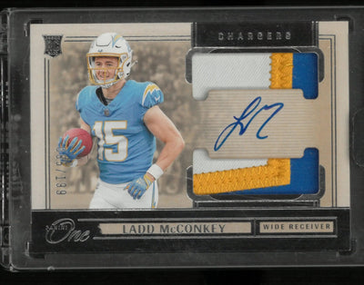 2024 Panini One Rookie Patch Autograph Ladd McConkey Auto /199 RC