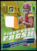 2024 Panini Optic First Year Fresh Green Yellow Rookie Patch Jayden Daniels /10