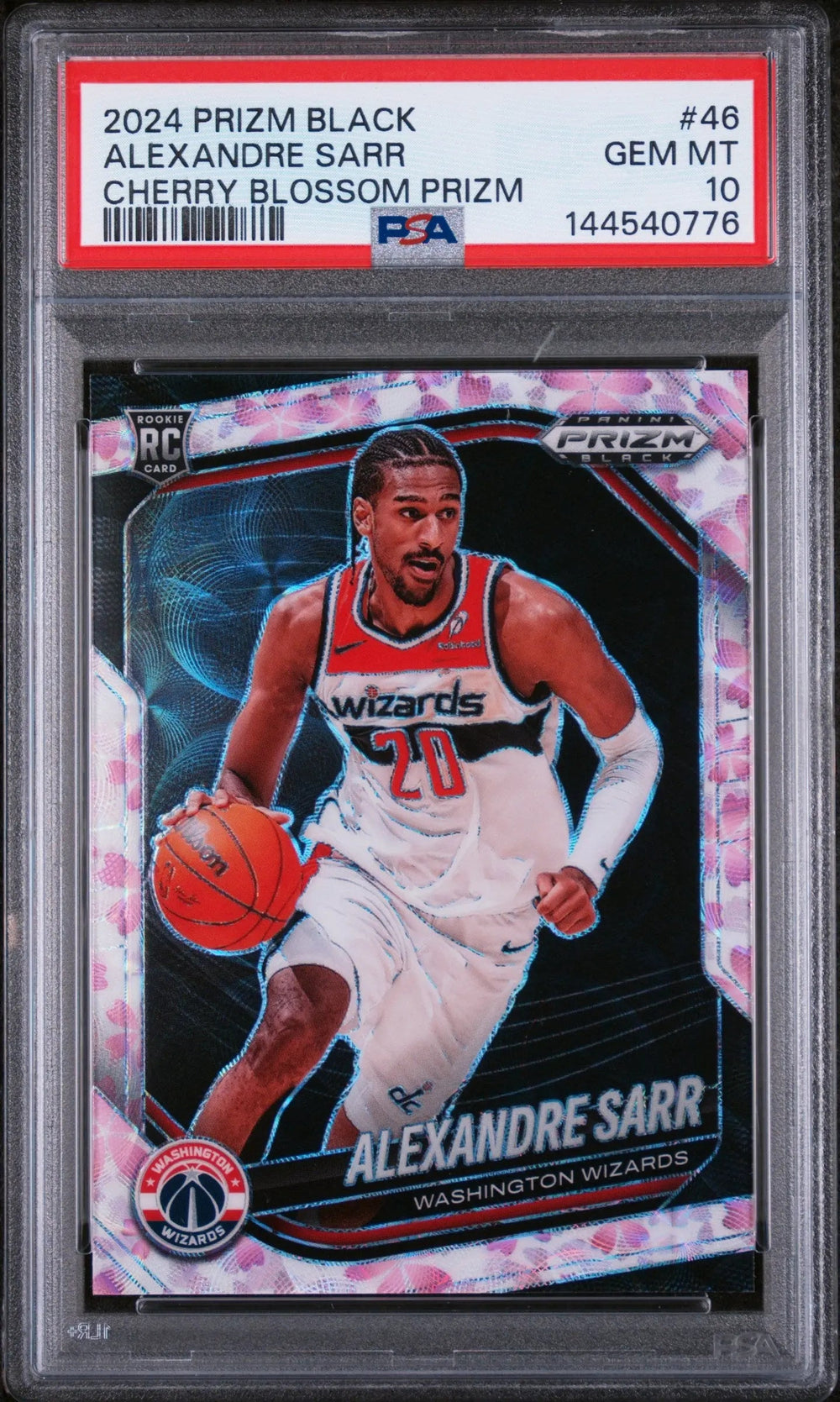 2024 Panini Prizm Black Cherry Blossom Alexandre Sarr RC /20 PSA 10