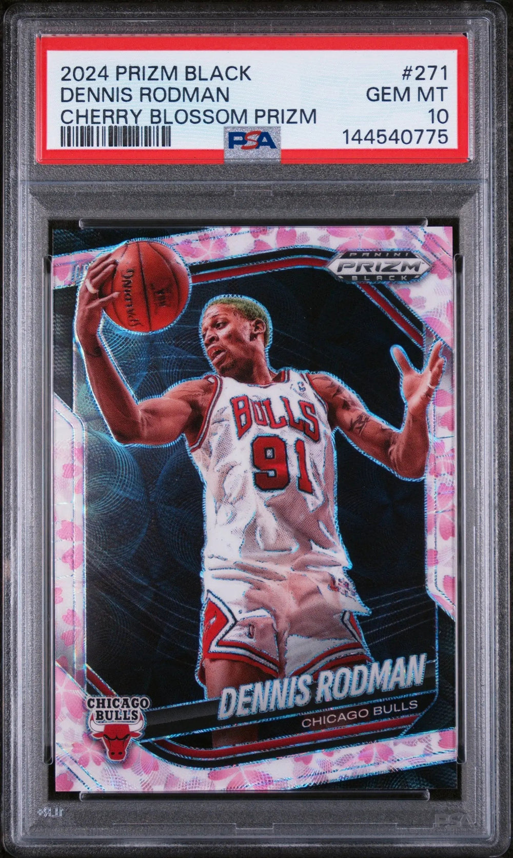 2024 Panini Prizm Black Cherry Blossom Dennis Rodman /20 PSA 10