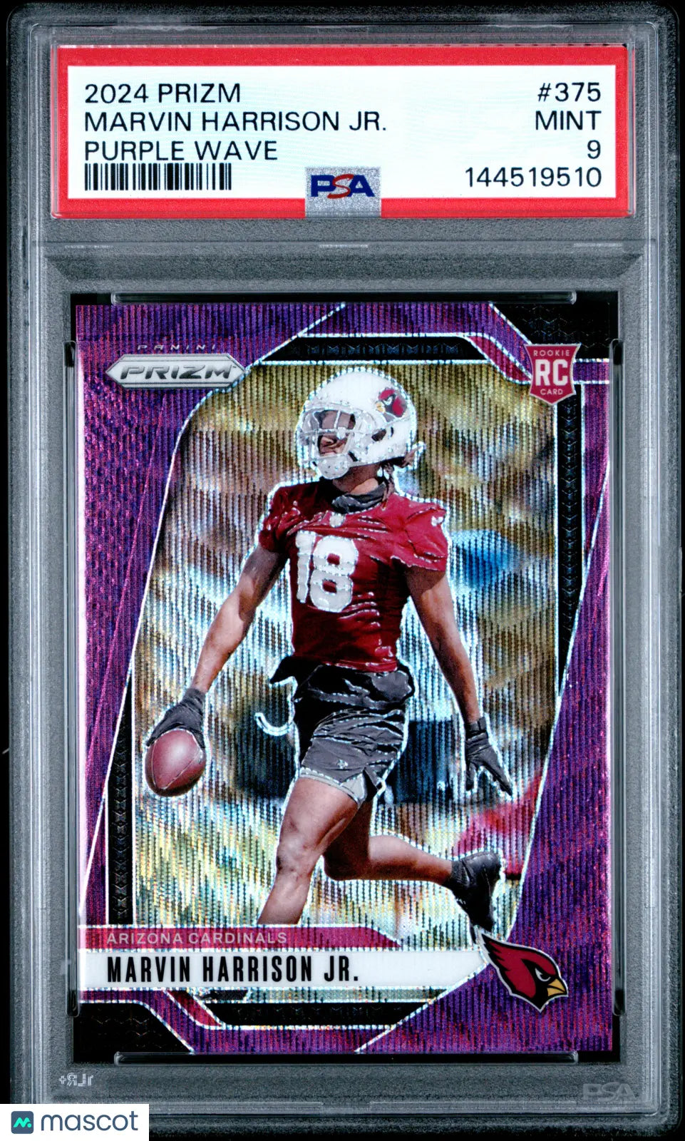 2024 Panini Prizm Rookie Marvin Harrison JR. Purple Wave RC /99 PSA 9