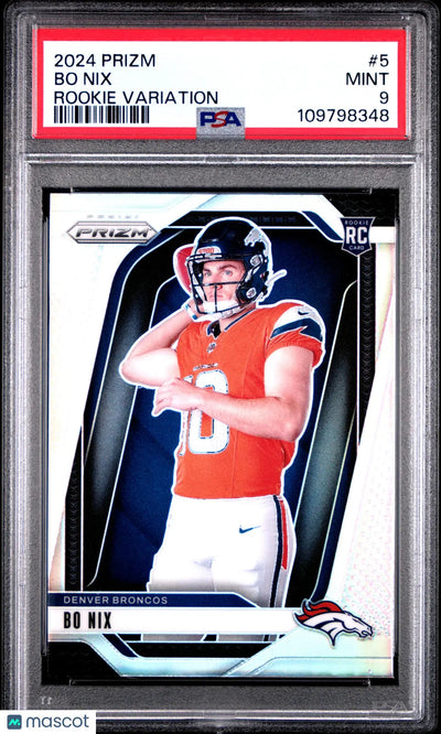2024 Panini Prizm Rookie Variation Bo Nix #5 PSA 9