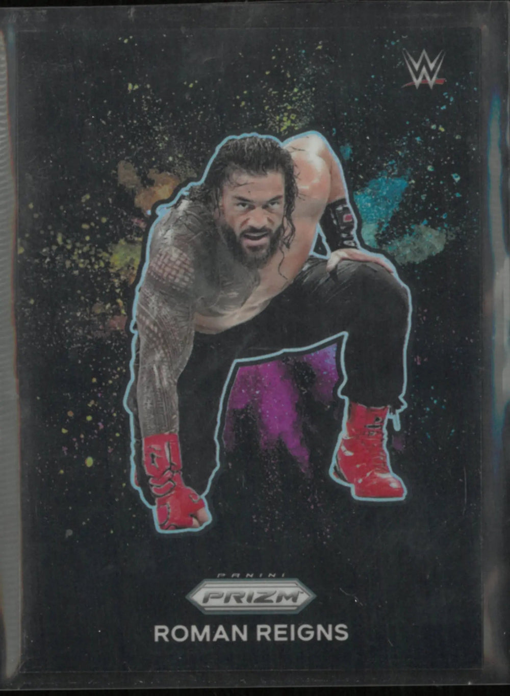 2024 Panini Prizm WWE Roman Reigns Black Color Blast