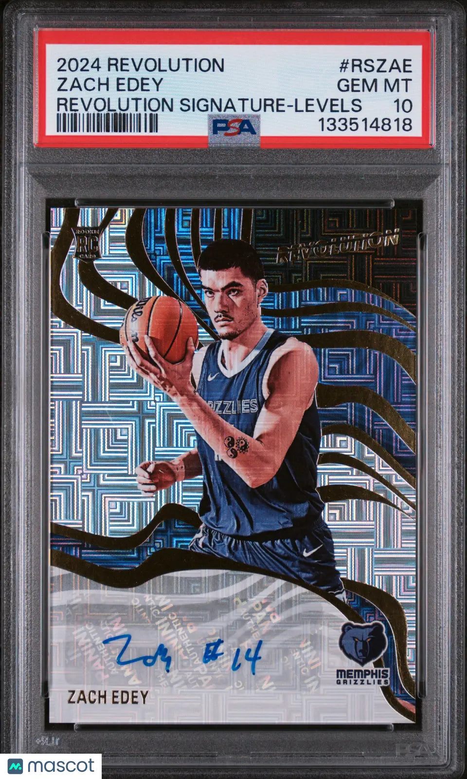 2024 Panini Revolution Revolution Signatures Zach Edey #RSZAE Levels PSA 10