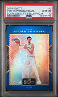 2024 Panini Select Score Throwback Victor Wembanyama TB Blue Prizm PSA 10 /75