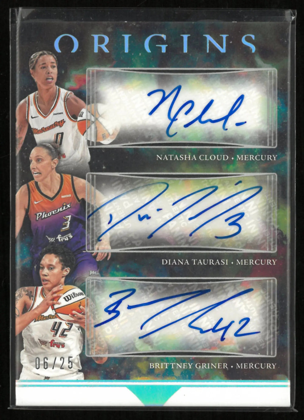 2024 Panini WNBA Origins Natasha Cloud Diana Taurasi Brittney Griner Auto Mercury /25