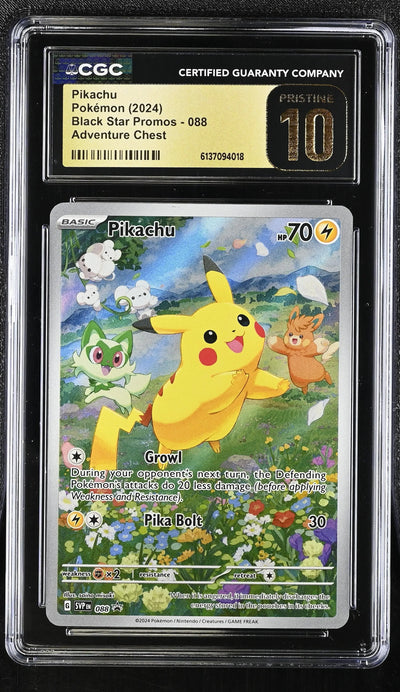 2024 Pokemon Black Star Promos Pikachu Adventure Chest Pristine CGC 10 #088