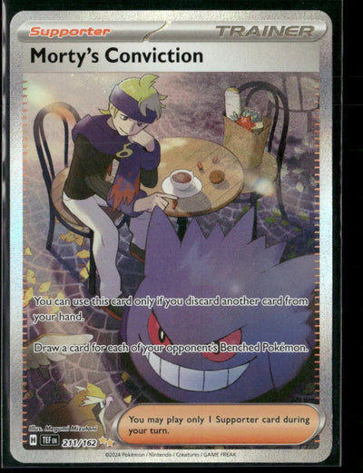 2024 Pokemon Temporal Forces Special Illustration Rare Morty's Conviction 211/162