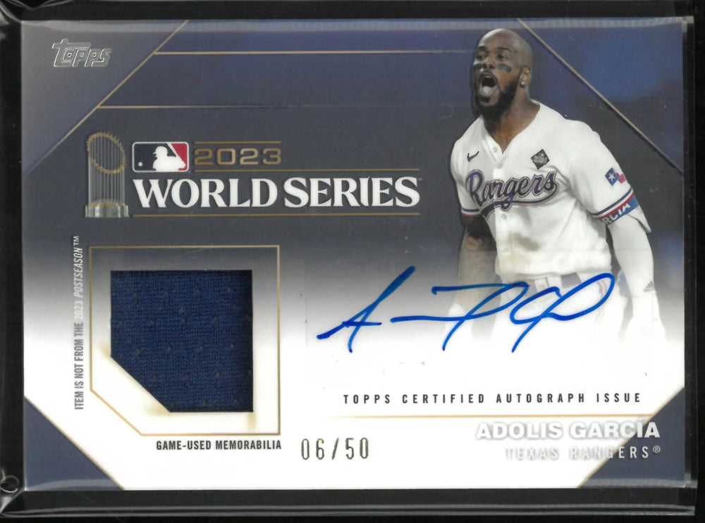 2024 Topps Baseball Series 1 2023 World Series Champion Auto Patch Adolis Garcia /50