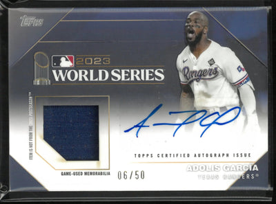 2024 Topps Baseball Series 1 2023 World Series Champion Auto Patch Adolis Garcia /50