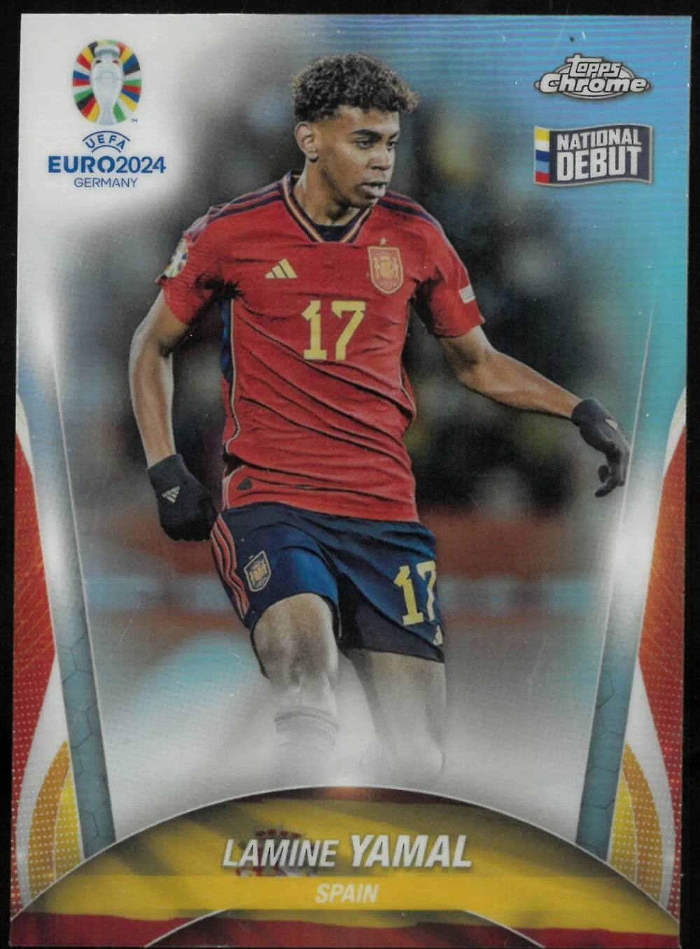 2024 Topps Chrome Soccer Lamine Yamal National Debut RC Rookie Euro 2024
