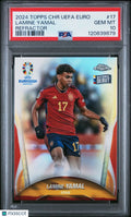 2024 Topps Chrome UEFA Euro Lamine Yamal #17 National Debut Refractor PSA 10