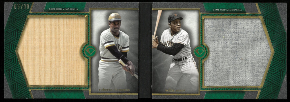 2024 Topps Diamond Icons Dual Player Dual Patch Relic Book Clemente Mays /10