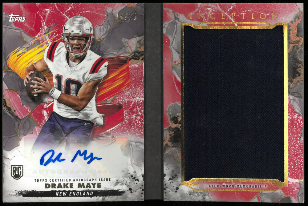 2024 Topps Drake Maye Genesis Autograph Relic Book Drake Maye /25