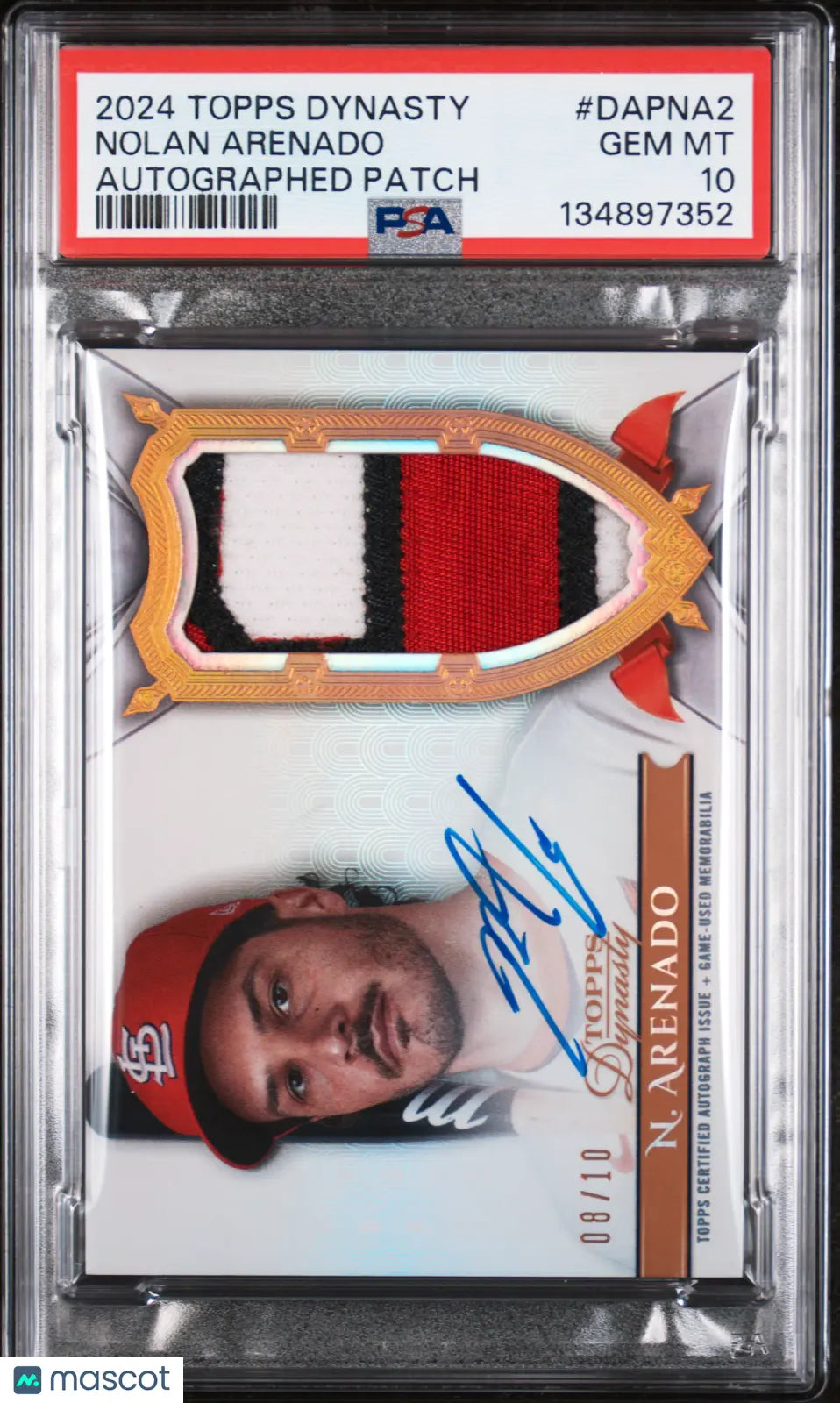 2024 Topps Dynasty Autograph Auto Patch Nolan Arenado /10 PSA 10