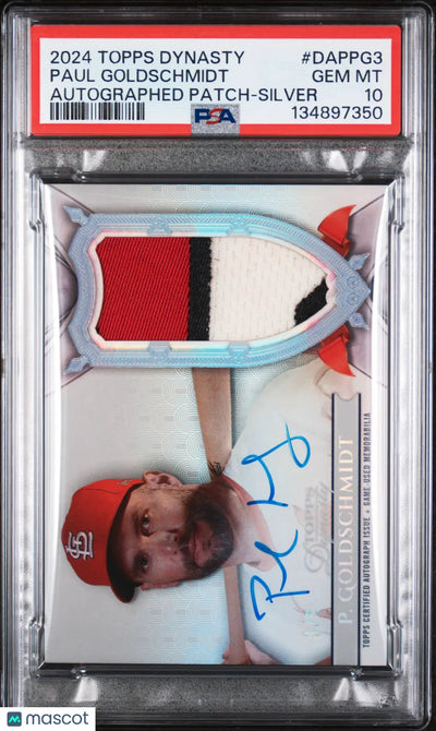2024 Topps Dynasty Autograph Auto Patch Paul Goldschmidt Silver /5 PSA 10