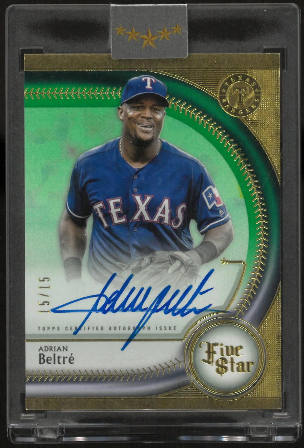 2024 Topps Five Star Autograph Adrian Beltre Auto Green /15