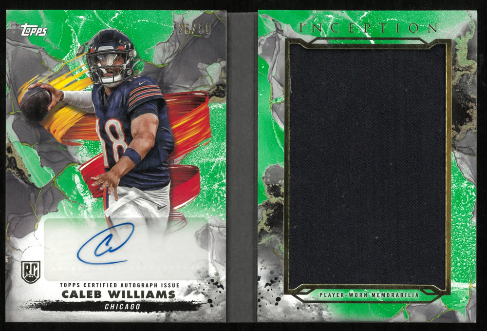 2024 Topps Inception Football Caleb Williams RC Rookie Patch Auto Booklet /50