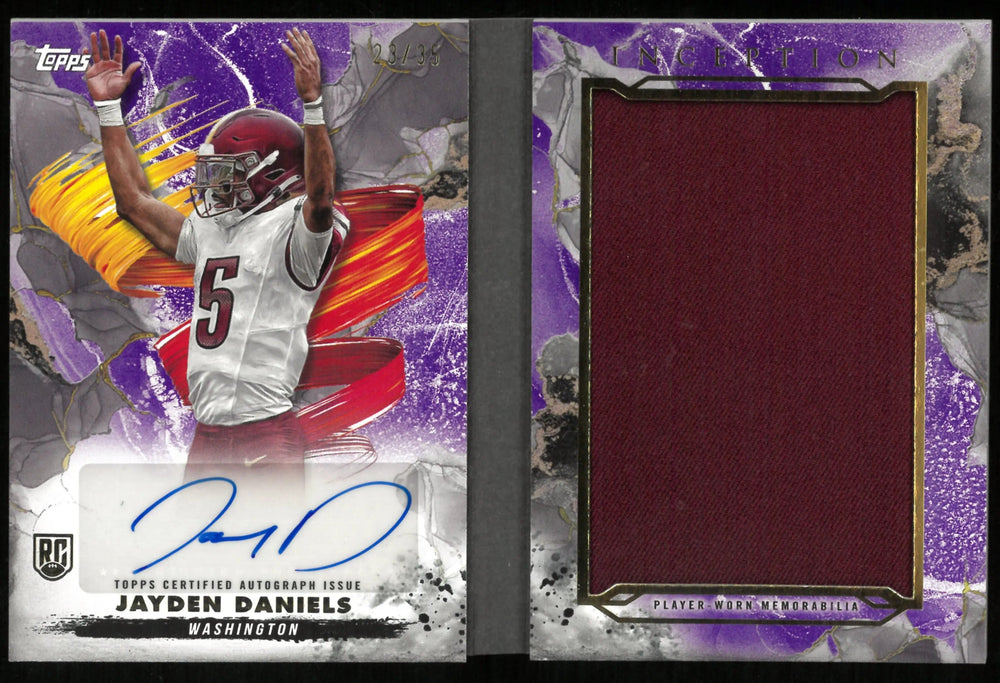 2024 Topps Inception Football Jayden Daniels RC Patch Auto Booklet /35