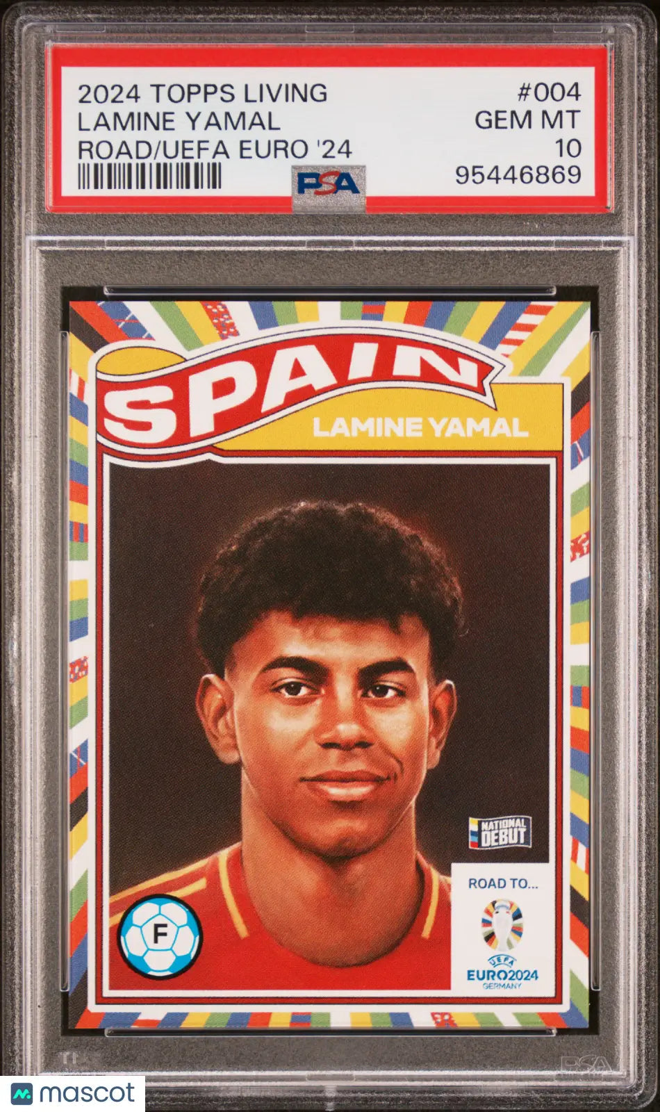 2024 Topps Living Road To UEFA Euro 2024 Lamine Yamal National Debut PSA 10