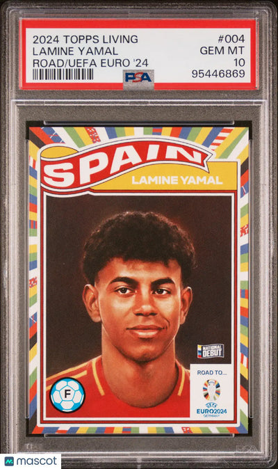 2024 Topps Living Road To UEFA Euro 2024 Lamine Yamal National Debut PSA 10