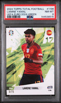 2024 Topps Total Football UEFA Euro Green Debut Lamine Yamal #1196 /75 PSA 8