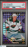 2024 Upper Deck Allure Kirill Kaprizov #65 Autograph Purple Diamond /10 PSA 9
