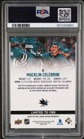 2024 Upper Deck Game Dated Moments Macklin Celebrini Debut RC Rookie #5 PSA 10