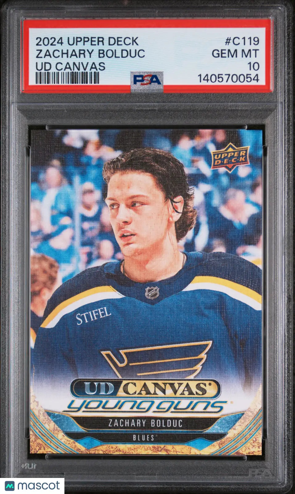 2024 Upper DeckeSeries 1 Canvas Young Guns Rookie Zachary Bolduc RC PSA 10