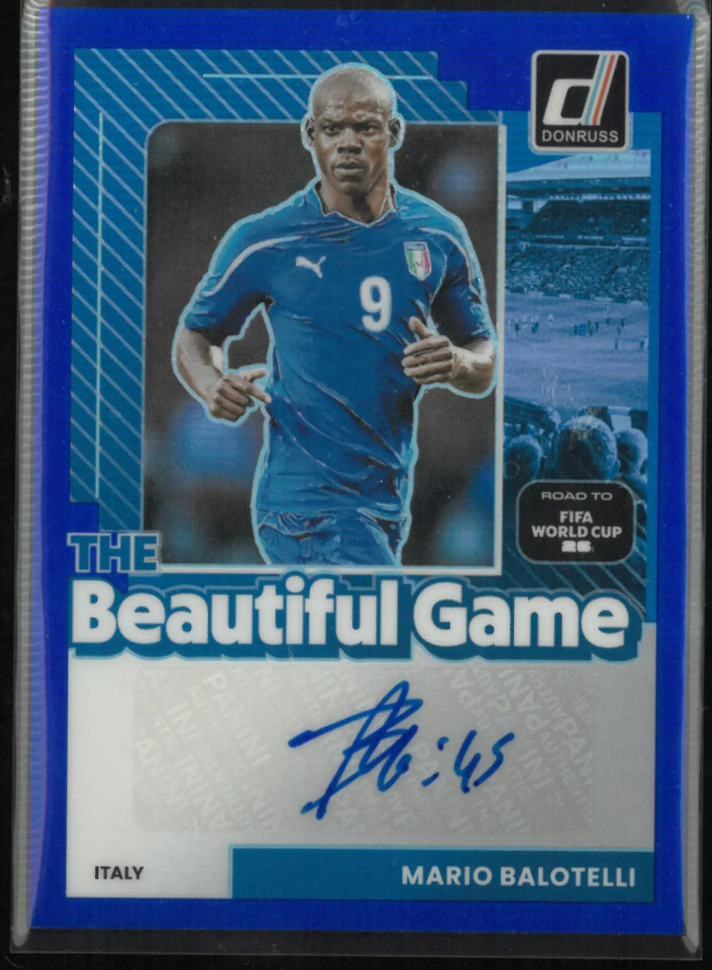 2025-26 Panini Donruss The Beautiful Game Mario Balotelli Auto Blue /99