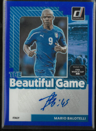 2025-26 Panini Donruss The Beautiful Game Mario Balotelli Auto Blue /99